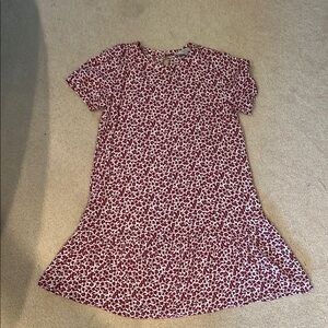 Red and white floral Loft Dress
